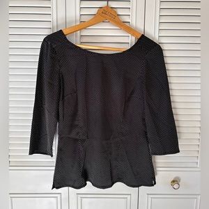 Tiny Black & White Polka Dot Blouse